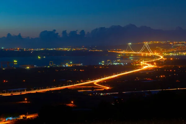 Γέφυρα Osman Gazi Γέφυρα Izmit Bay Ιζμίτ Κοκαέλι Τουρκία — Φωτογραφία Αρχείου