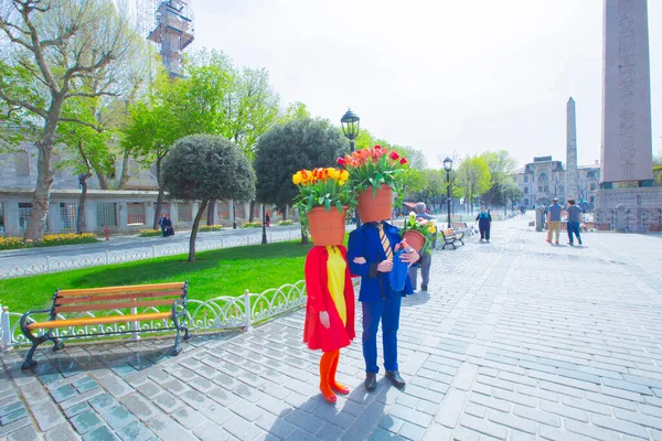 Sultanahmet Tér Tulipán Fesztivál — Stock Fotó