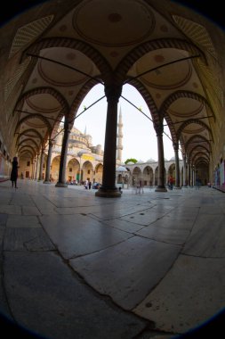 İstanbul 'daki Mavi Cami' nin içi. Türkiye