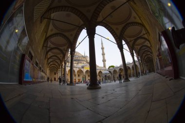 İstanbul 'daki Mavi Cami' nin içi. Türkiye