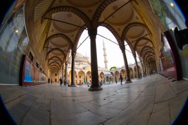 İstanbul 'daki Mavi Cami' nin içi. Türkiye