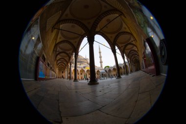 İstanbul 'daki Mavi Cami' nin içi. Türkiye
