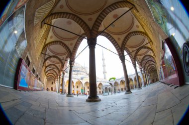 İstanbul 'daki Mavi Cami' nin içi. Türkiye