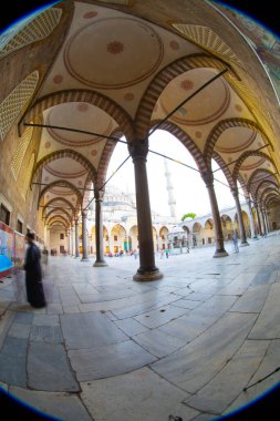 İstanbul 'daki Mavi Cami' nin içi. Türkiye