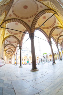 İstanbul 'daki Mavi Cami' nin içi. Türkiye