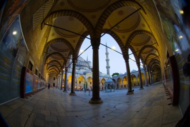 İstanbul 'daki Mavi Cami' nin içi. Türkiye