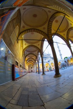 İstanbul 'daki Mavi Cami' nin içi. Türkiye