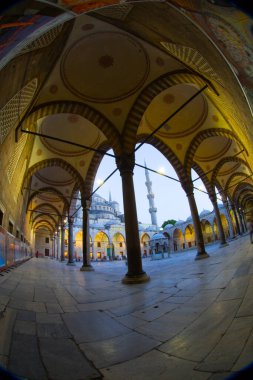 İstanbul 'daki Mavi Cami' nin içi. Türkiye