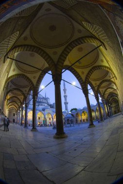 İstanbul 'daki Mavi Cami' nin içi. Türkiye