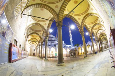 İstanbul 'daki Mavi Cami' nin içi. Türkiye