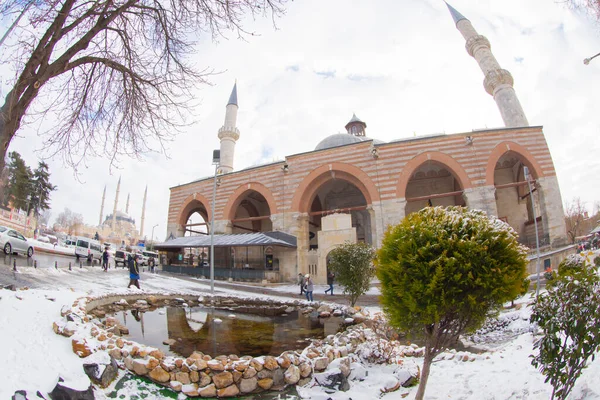 老清真寺 土耳其语 艾斯清真寺 世纪初奥斯曼帝国清真寺在土耳其埃迪尔内 — 图库照片