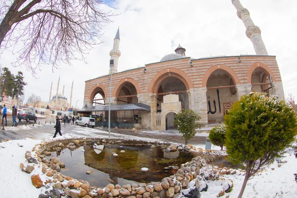 Стара Мечеть Турецькому Ескі Camii Початку Століття Османської Мечеті Едірне — стокове фото