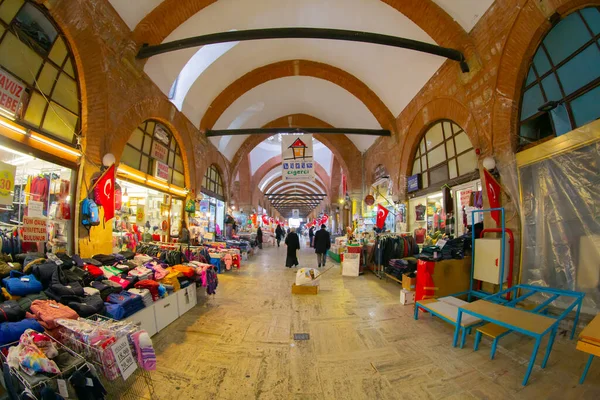 Alipasa Overdekte Bazaar Het Winkelcentrum Versierd Met Turkse Vlaggen Ataturk — Stockfoto