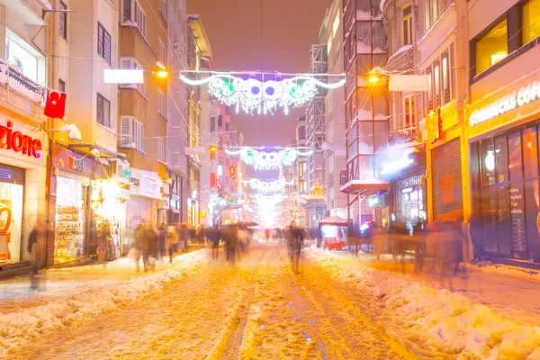 Galata Kulesi Taksim Meydanı Kış Manzarası — Stok fotoğraf