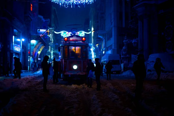 Straßenbahnhaltestelle Tunel Und Taksim Tunel Istanbul — Stockfoto
