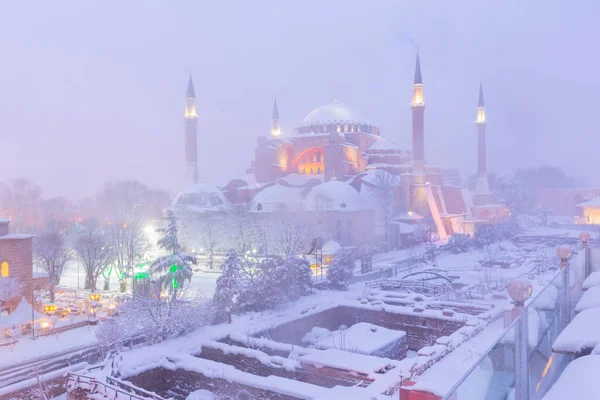 Éjszakai Kilátás Hagia Sophia Környéke — Stock Fotó