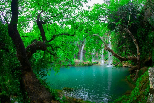 Photo Looking Threes Tranquil Waterfall Kursunlu Antalya Turkey — Stock Photo, Image