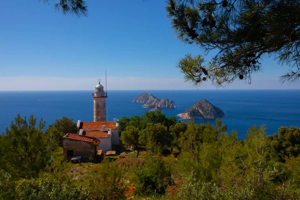 Φάρο Gelidonya Στην Οδό Lycian — Φωτογραφία Αρχείου