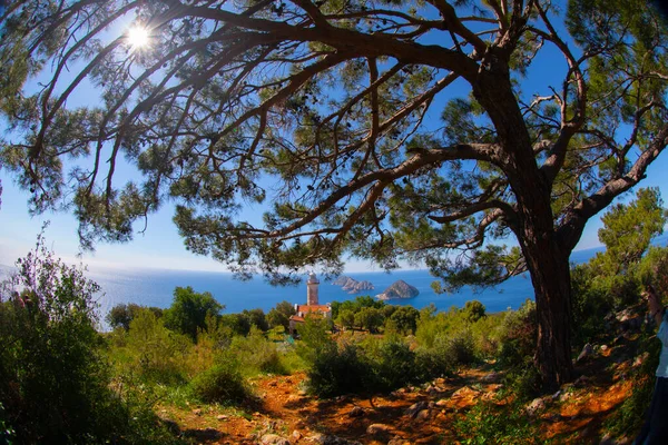 Gelidonya Lighthouse Just Hidden Paradise Located Adrasan Kumluca One Locations — Stock Photo, Image