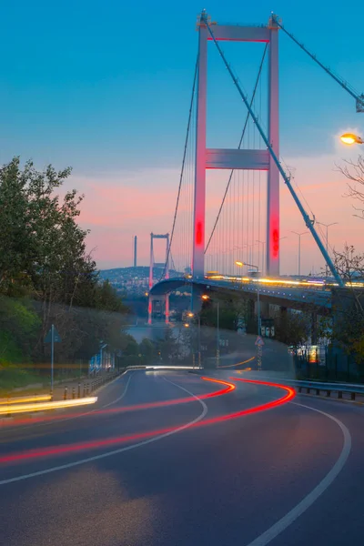 Istanbul Západ Slunce Nejznámější Turistické Destinace Nation Park Nakkastepe Most — Stock fotografie