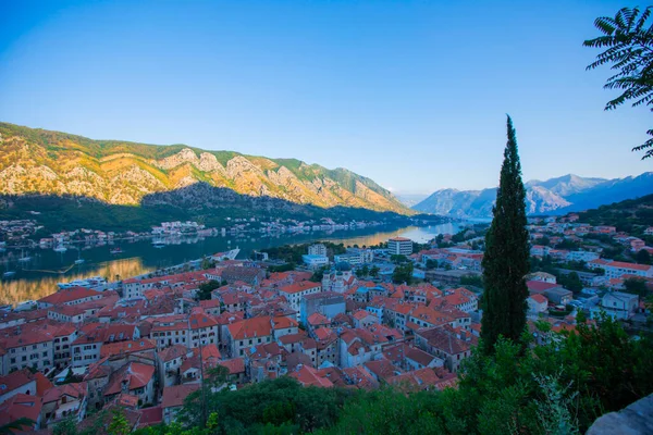 Casco Antiguo Kotor Bahía Kotor Del Mar Adriático Montañas Balcánicas —  Fotos de Stock