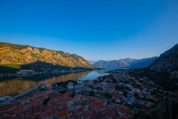 Sejarah Kotor Kota Tua Dan Teluk Kotor Laut Adriatik Pegunungan — Stok Foto