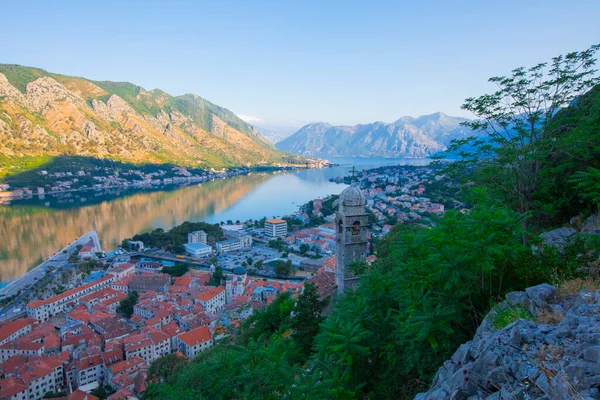 Sejarah Kotor Kota Tua Dan Teluk Kotor Laut Adriatik Pegunungan — Stok Foto