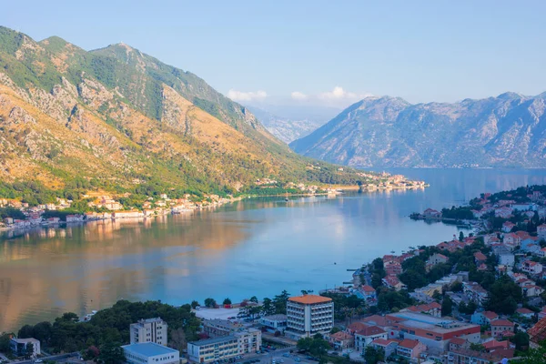 Kotor Histórico Cidade Velha Baía Kotor Mar Adriático Montanhas Dos — Fotografia de Stock