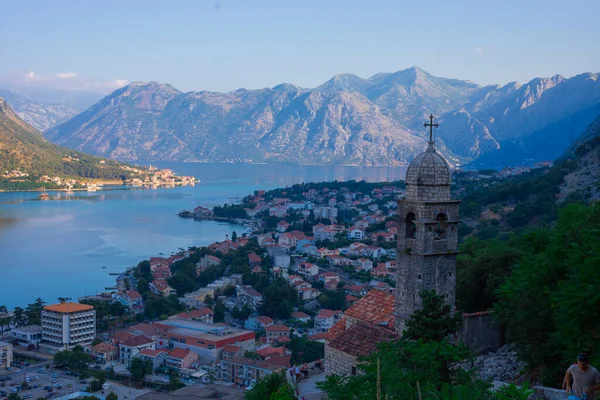 Casco Antiguo Kotor Bahía Kotor Del Mar Adriático Montañas Balcánicas —  Fotos de Stock