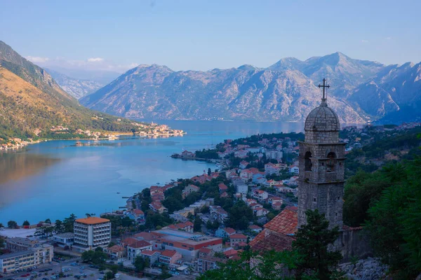 Sejarah Kotor Kota Tua Dan Teluk Kotor Laut Adriatik Pegunungan — Stok Foto