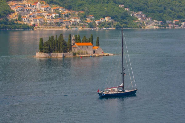 Kyrkan Our Lady Rocks Island Saint George Bay Kotor Nära — Stockfoto