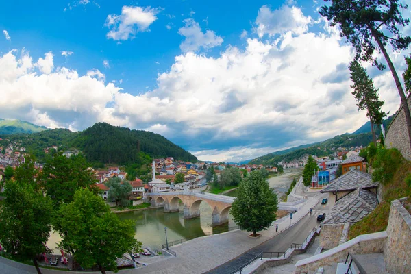 Oude Stenen Brug Rivier Drina Visegrad Werken Mehmet Pasha Sokolovic — Stockfoto