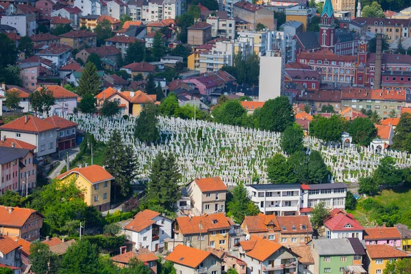 Мусульманське Кладовище Присвячене Жертвам Боснійської Війни Сараєво Боснія Герцеговина — стокове фото