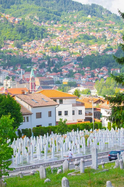 Мусульманське Кладовище Присвячене Жертвам Боснійської Війни Сараєво Боснія Герцеговина — стокове фото