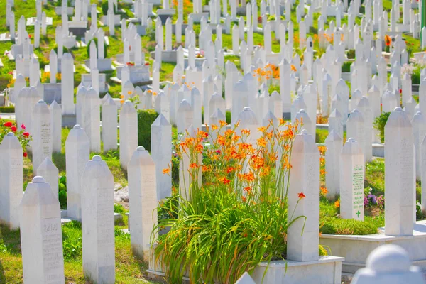 Muslim Cemetery Dedicated Victims Bosnian War Sarajevo Bosnia Herzegovina — Stock Photo, Image