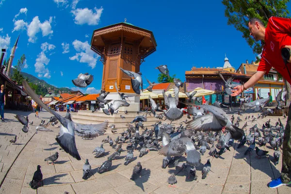 Sebilj Ahşap Çeşme Eski Şehir Saraybosna Bosna Hersek Sermaye Şehir — Stok fotoğraf