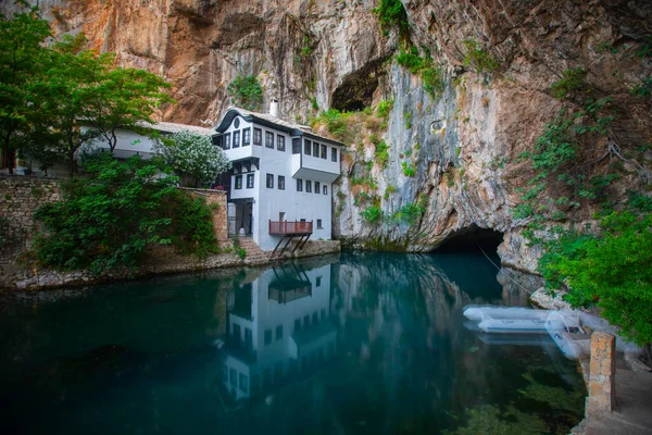 stock image Small village Blagaj on Buna spring and waterfall in Bosnia and Herzegovina