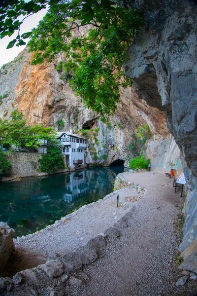 Small Village Blagaj Buna Spring Waterfall Bosnia Herzegovina — Stock Photo, Image