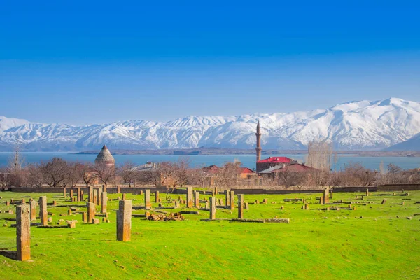 Histórico Cementerio Ahlat Seljuk Square Primavera — Foto de Stock