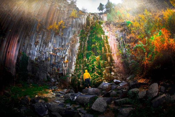 玄武岩柱 土耳其Sinop Boyabat的自然火山岩形成 — 图库照片