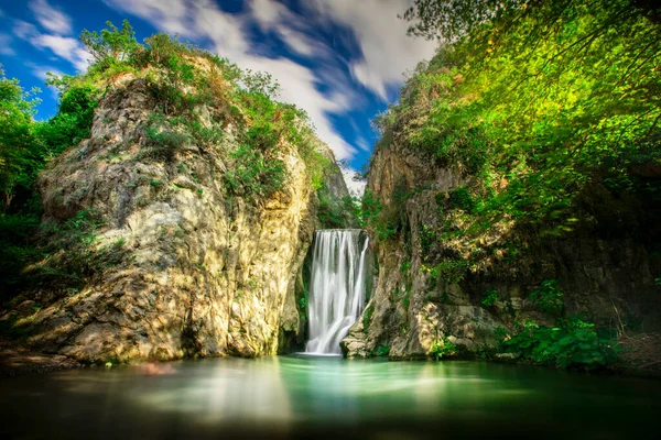 Awesome Waterfall Spring Landscape Yarhisar Falls Bursa — Stock fotografie