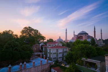 İstanbul, Türkiye 'de Ayasofya manzarası çok güzel