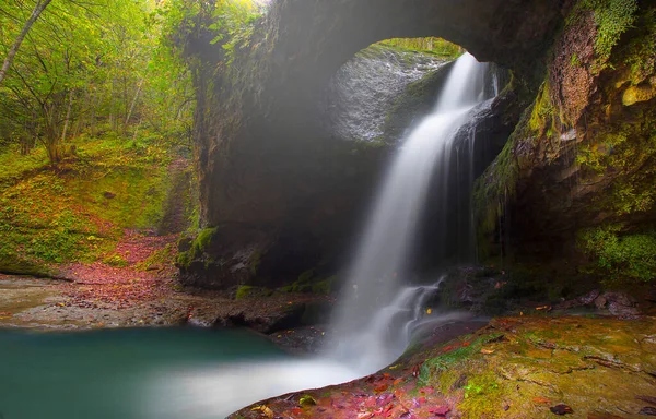 Murgul Deliklikaya Waterfall Fascinating Waterfall Blacksea Forest Beautiful Waterfalls Turkey — Foto Stock