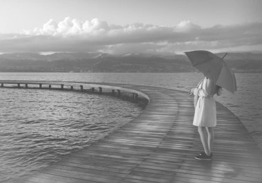 Sekapark, İzmit, Kocaeli. Deniz kıyısındaki güzel doğal park. Türkiye 'de gün batımı deniz manzarası.