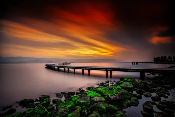 Sekapark Izmit Kocaeli Prachtig Natuurpark Aan Zee Zonsondergang Uitzicht Zee — Stockfoto