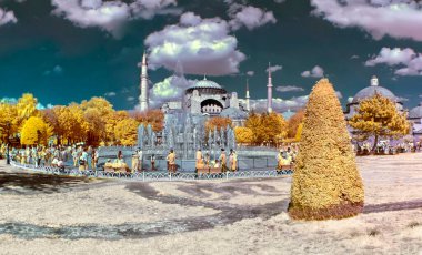 İstanbul, Türkiye'de Ayasofya'nın Manzara Görünümü