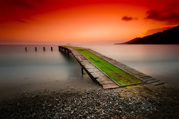 Sile Istanbul Sea Town Photographed Long Exposure Technique Rough Waves — 스톡 사진