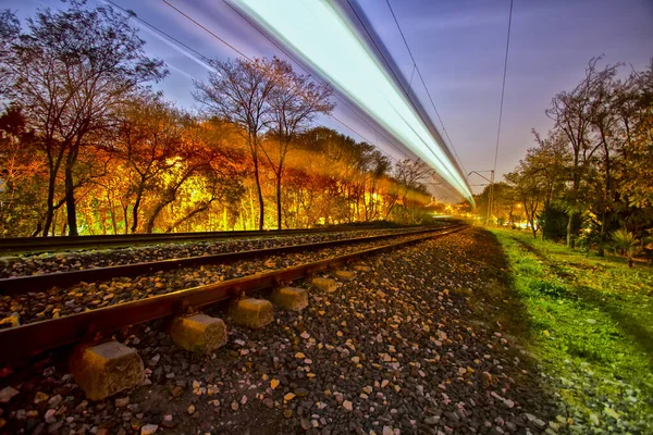 Bullet Train Shot Long Exposure Technique — Stock fotografie