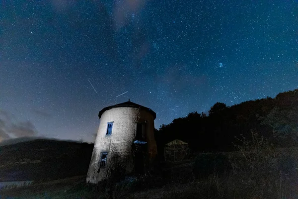 Αστέρι Και Milky Way Φωτογραφήθηκε Μια Ειδική Τεχνική Διάφορα Μέρη — Φωτογραφία Αρχείου