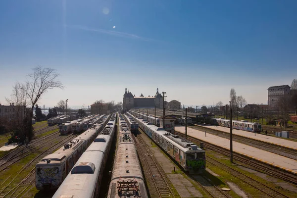 Estação Comboios Haydarpasa Fotografado Partir Diferentes Ângulos Com Diferentes Técnicas — Fotografia de Stock